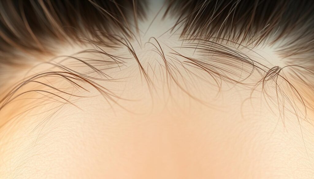 A healthy scalp with vibrant hair follicles, captured in a close-up shot under soft, diffused lighting. The skin has a glow, with subtle variations in tone and texture. The hair strands are individually defined, with a natural, lustrous sheen. The composition emphasizes the scalp's surface, highlighting its healthy, supple appearance. This image conveys the benefits of nourishing tea for maintaining a strong, resilient hair structure. A healthy scalp with vibrant hair follicles, captured in a close-up shot under soft, diffused lighting. The skin has a glow, with subtle variations in tone and texture. The hair strands are individually defined, with a natural, lustrous sheen. The composition emphasizes the scalp's surface, highlighting its healthy, supple appearance. This image conveys the benefits of nourishing tea for maintaining a strong, resilient hair structure.