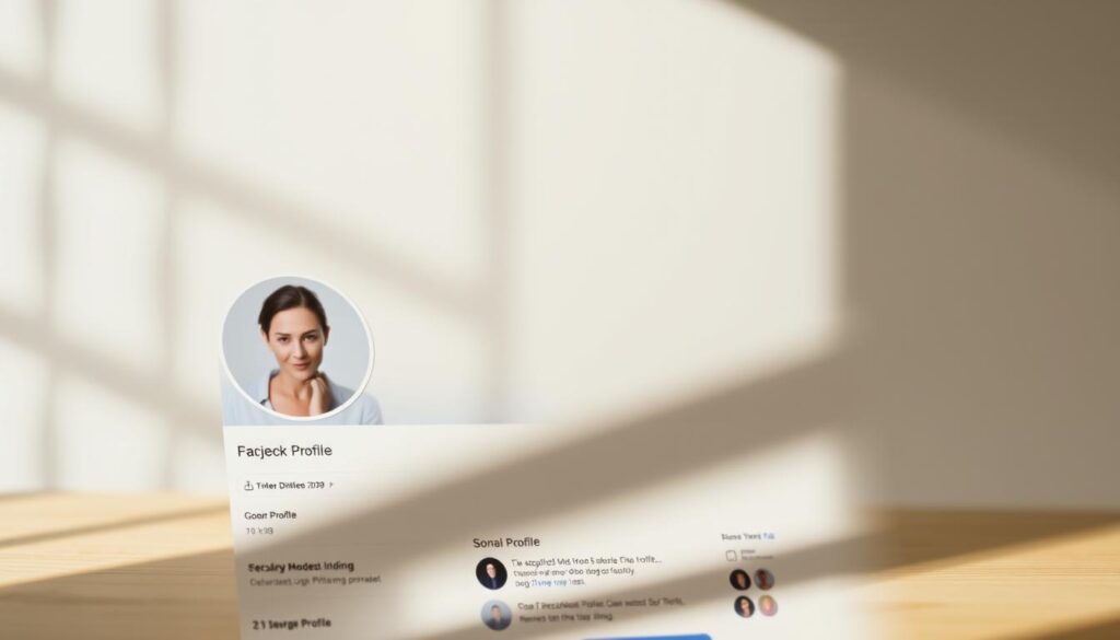 A photo of a Facebook profile with a striking, minimalist design. The profile picture is a simple yet captivating headshot, the background is a soft, blurred gradient, and the page layout is clean and modern. The lighting is natural and slightly directional, creating a subtle sense of depth and dimension. The overall mood is reflective and introspective, inviting the viewer to consider the significance of the profile and its connection to the article's subject matter. The image should be composed in a way that highlights the profile's core elements without distracting from the article's narrative. A photo of a Facebook profile with a striking, minimalist design. The profile picture is a simple yet captivating headshot, the background is a soft, blurred gradient, and the page layout is clean and modern. The lighting is natural and slightly directional, creating a subtle sense of depth and dimension. The overall mood is reflective and introspective, inviting the viewer to consider the significance of the profile and its connection to the article's subject matter. The image should be composed in a way that highlights the profile's core elements without distracting from the article's narrative.
