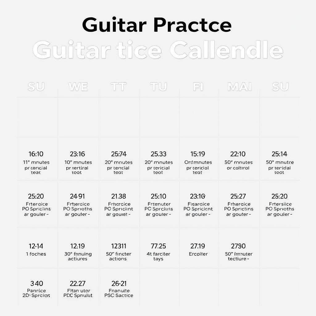 Calendario de práctica diaria de guitarra