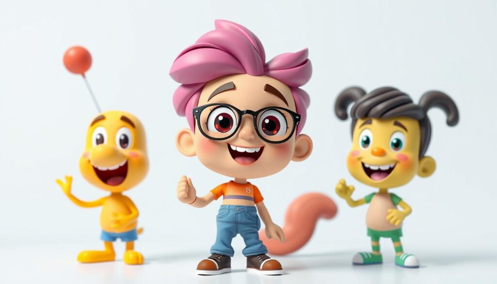 Genera una imagen de una caricatura en 3D creada con ToonApp