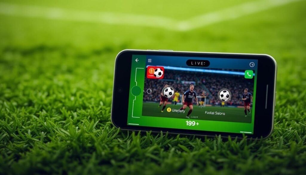 Generar imagen de la aplicación Footers mostrando un partido de fútbol en vivo Generar imagen de la aplicación Footers mostrando un partido de fútbol en vivo