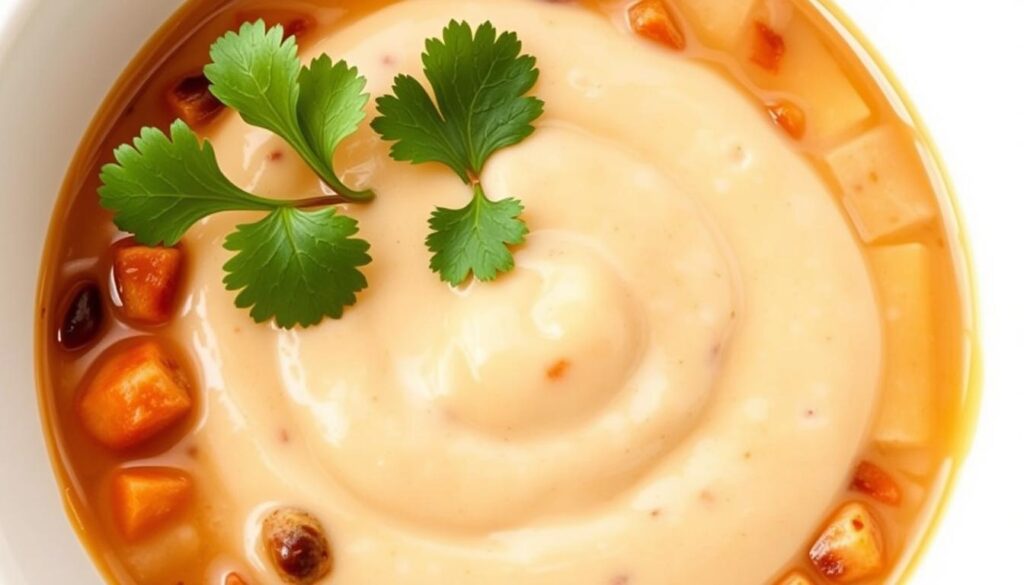 Generar una imagen de crema de chile casera en un tazón Generar una imagen de crema de chile casera en un tazón