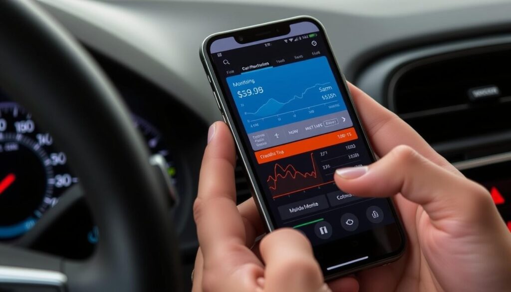 Generar una imagen de la aplicación Car Scanner ELM OBD2 en acción, mostrando datos de monitoreo en tiempo real Generar una imagen de la aplicación Car Scanner ELM OBD2 en acción, mostrando datos de monitoreo en tiempo real