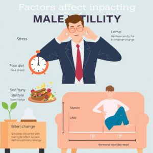 Ilustración de factores que afectan la vitalidad masculina naturalmente