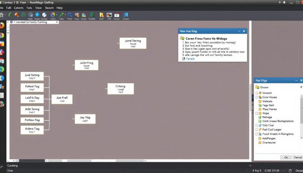 Imagen de RootsMagic Essentials mostrando un árbol familiar