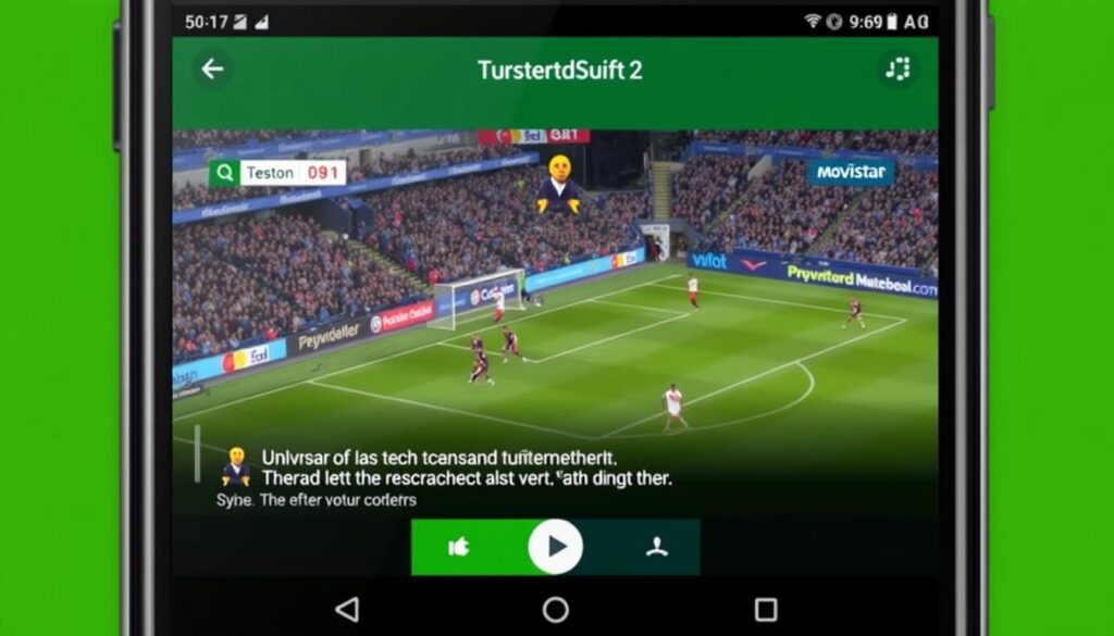 Imagen de la aplicación Movistar+ mostrando un partido de fútbol en vivo Imagen de la aplicación Movistar+ mostrando un partido de fútbol en vivo