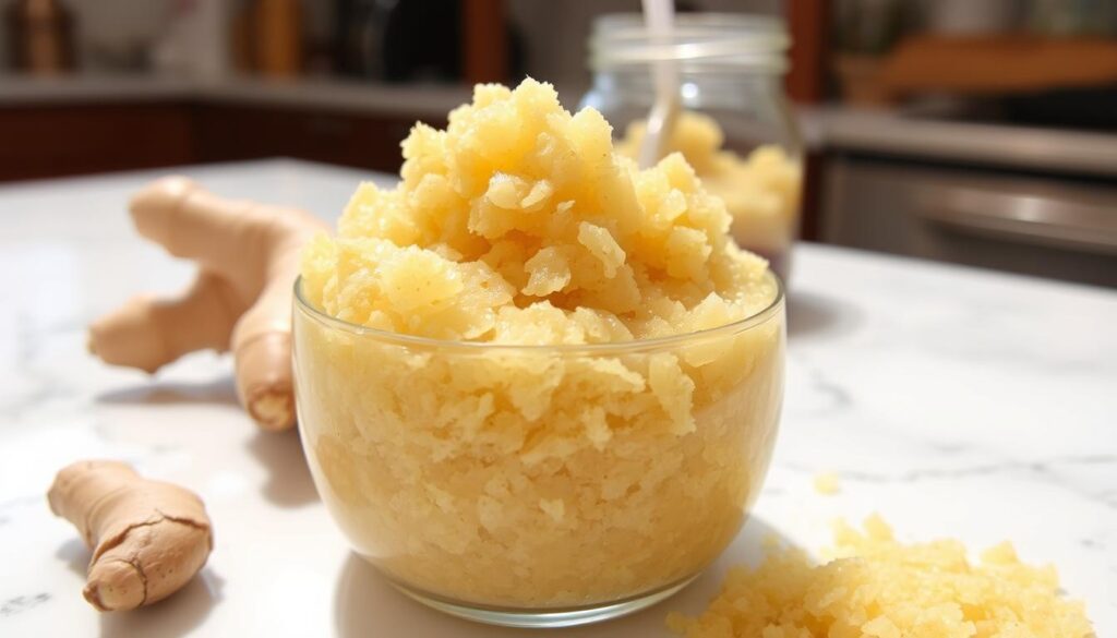 Imagen de un exfoliante de jengibre casero Imagen de un exfoliante de jengibre casero