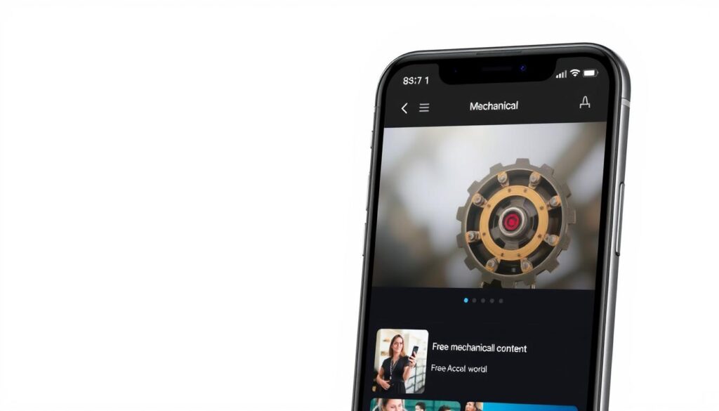 Imagen de una aplicación móvil con contenido gratuito de mecánica Imagen de una aplicación móvil con contenido gratuito de mecánica