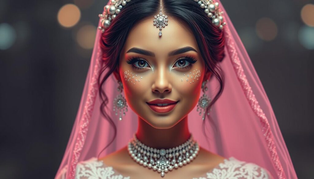 Imagen de una novia virtual generada por IA con características personalizadas