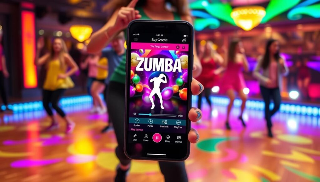 Imagen de una persona bailando zumba con la aplicación Body Groove Imagen de una persona bailando zumba con la aplicación Body Groove