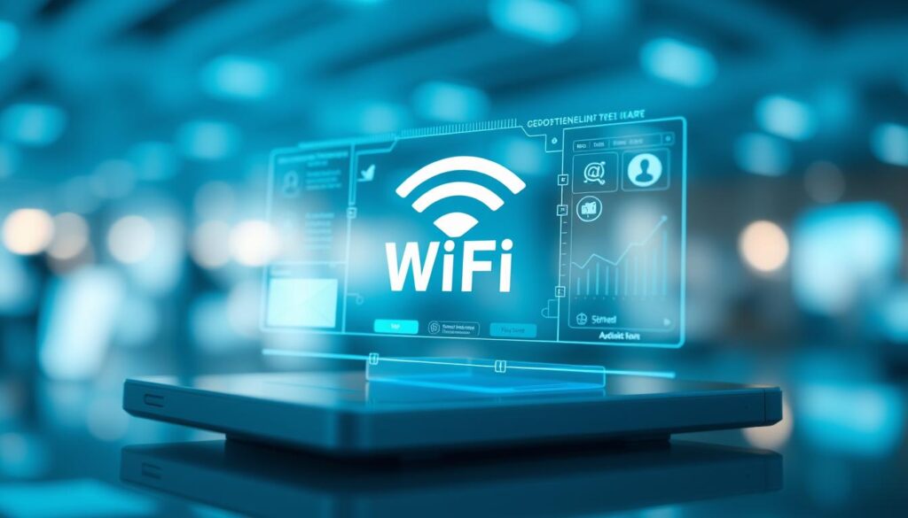 conexión internet, free wifi connection, seamless wireless internet access, digital connectivity, social media sharing, online collaboration, cross-device synchronization, global network communication, ultramodern interface, futuristic HUD display, minimalist technology aesthetic, serene blue-toned lighting, depth of field blurred background, dynamic camera angle, clean, simple, and elegant composition conexión internet, free wifi connection, seamless wireless internet access, digital connectivity, social media sharing, online collaboration, cross-device synchronization, global network communication, ultramodern interface, futuristic HUD display, minimalist technology aesthetic, serene blue-toned lighting, depth of field blurred background, dynamic camera angle, clean, simple, and elegant composition