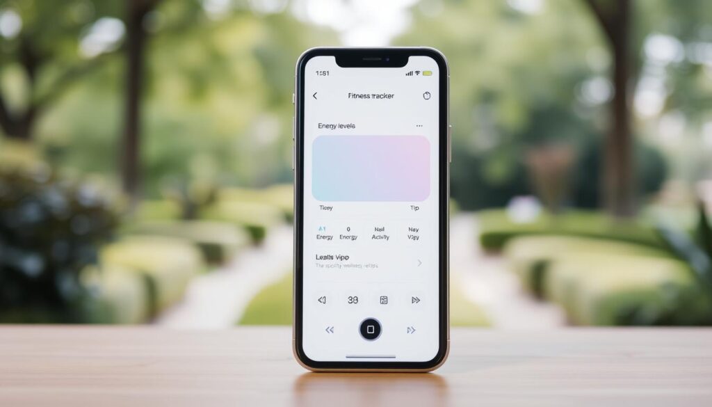 A clean, well-designed mobile app interface with a user-friendly layout. In the foreground, a sleek, modern device screen displays a personalized fitness tracker app, with intuitive controls and visualizations to monitor energy levels, activity, and age-specific wellness tips. The middle ground features a minimalist, soothing color palette, with subtle icons and navigational elements. The background depicts a serene, natural setting, such as a tranquil park or garden, suggesting a holistic approach to enhancing vigor and well-being. Soft, diffused lighting creates a calming, inviting atmosphere, while the composition emphasizes simplicity, functionality, and a tailored user experience. A clean, well-designed mobile app interface with a user-friendly layout. In the foreground, a sleek, modern device screen displays a personalized fitness tracker app, with intuitive controls and visualizations to monitor energy levels, activity, and age-specific wellness tips. The middle ground features a minimalist, soothing color palette, with subtle icons and navigational elements. The background depicts a serene, natural setting, such as a tranquil park or garden, suggesting a holistic approach to enhancing vigor and well-being. Soft, diffused lighting creates a calming, inviting atmosphere, while the composition emphasizes simplicity, functionality, and a tailored user experience.