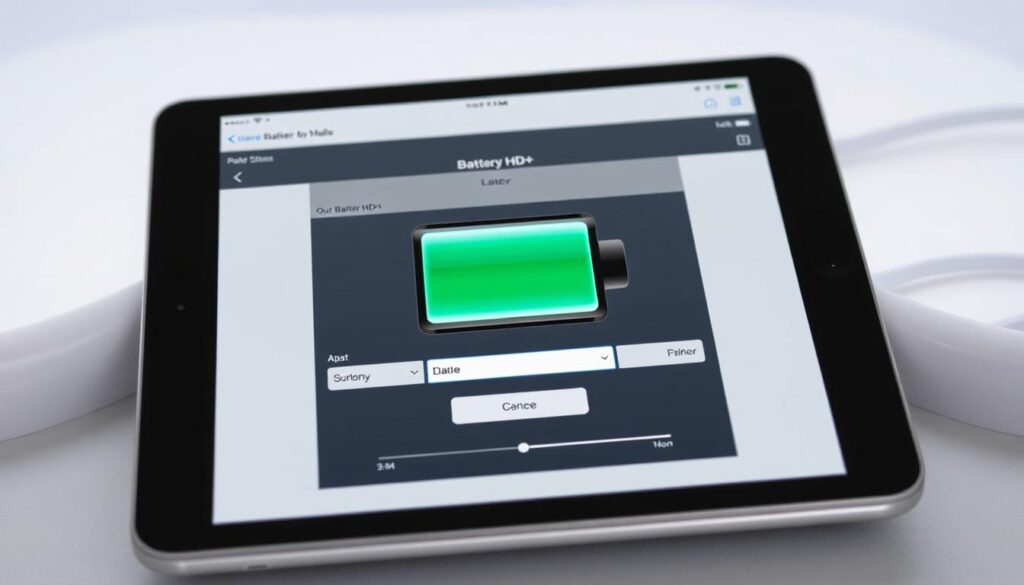 Generar imagen de la aplicación Battery HD+ en un iPad Generar imagen de la aplicación Battery HD+ en un iPad