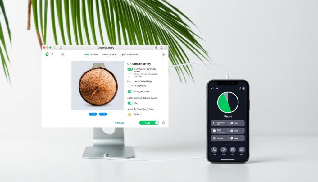 Generar imagen de la aplicación CoconutBattery en una Mac conectada a un iPhone Generar imagen de la aplicación CoconutBattery en una Mac conectada a un iPhone