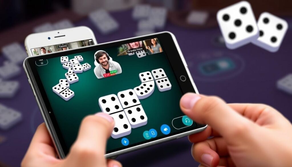 Generar imagen de la aplicación Dominoes by ZiMAD en acción, mostrando su interfaz intuitiva y jugadores en línea.