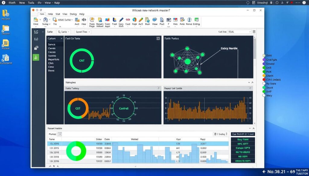 Generar imagen de la aplicación Network Master analizando la red de un usuario.