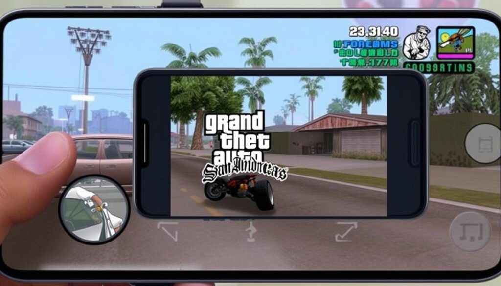 Imagen de GTA: San Andreas en un dispositivo móvil Imagen de GTA: San Andreas en un dispositivo móvil