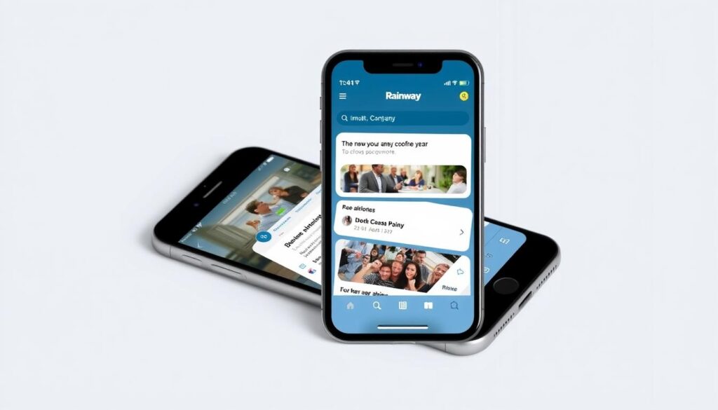 Imagen de la aplicación Rainway en un dispositivo móvil Imagen de la aplicación Rainway en un dispositivo móvil