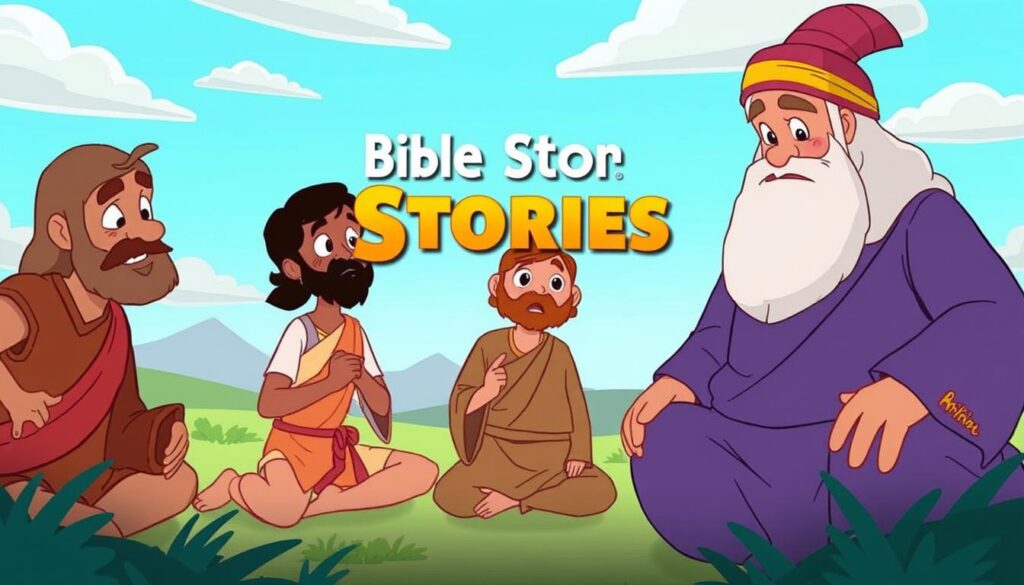 Imagen de la serie animada "Historias de la Biblia" con personajes bíblicos