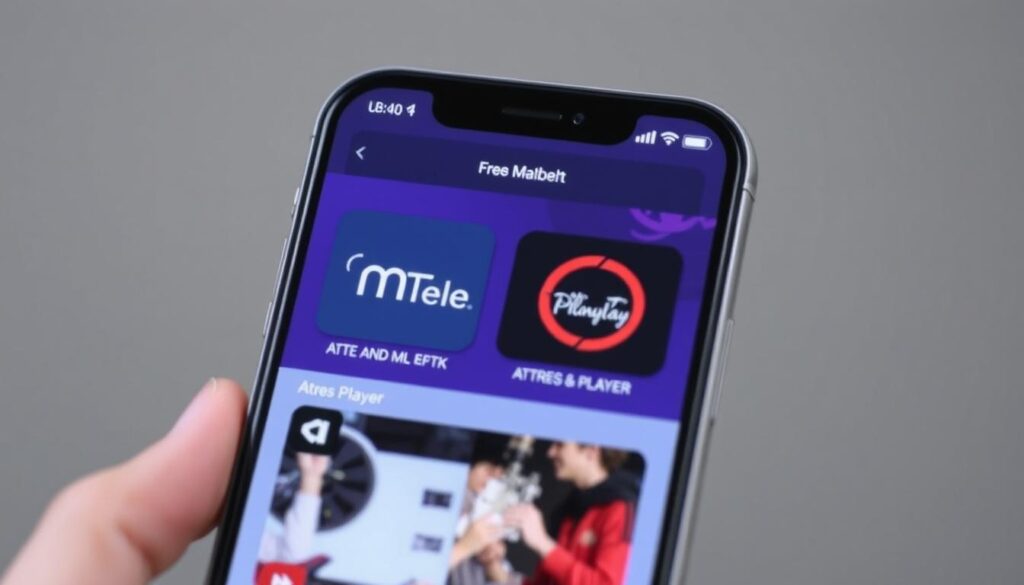 Imagen de una pantalla de móvil mostrando las aplicaciones MiTele y AtresPlayer Imagen de una pantalla de móvil mostrando las aplicaciones MiTele y AtresPlayer
