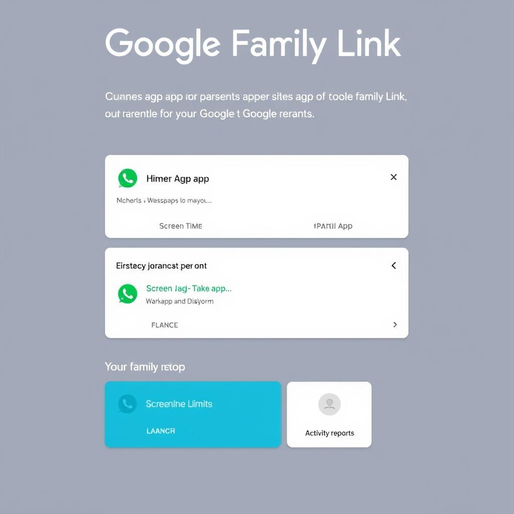 Interfaz de Google Family Link mostrando opciones de monitoreo de aplicaciones de mensajería Interfaz de Google Family Link mostrando opciones de monitoreo de aplicaciones de mensajería