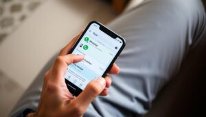 Persona revisando múltiples aplicaciones de mensajería en su smartphone con notificaciones visibles de WhatsApp y otras plataformas