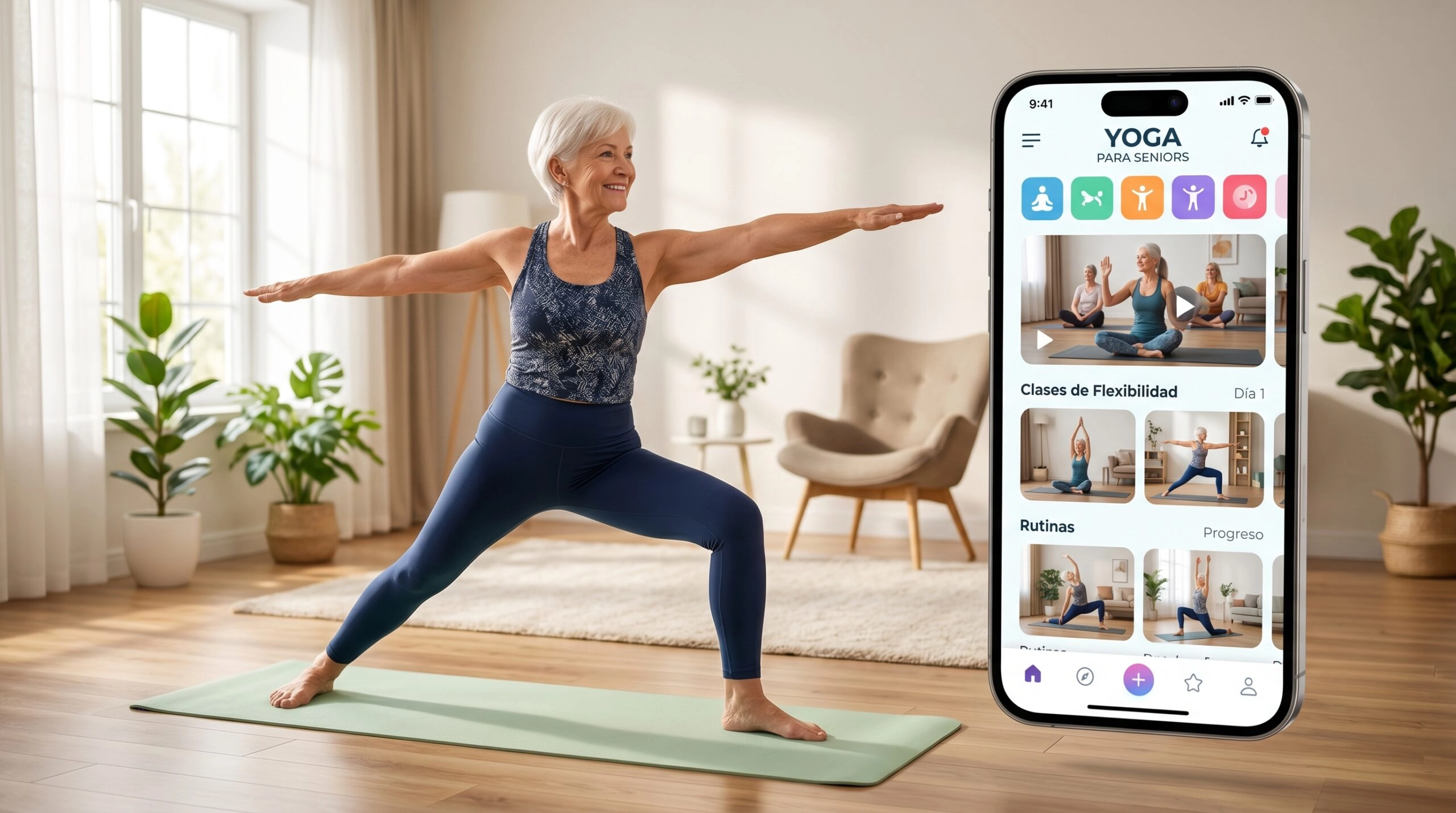 Yoga para personas mayores en casa