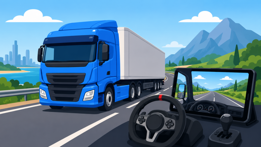 Simulador de camión gratis para manejar rutas y crear tu propia flota
